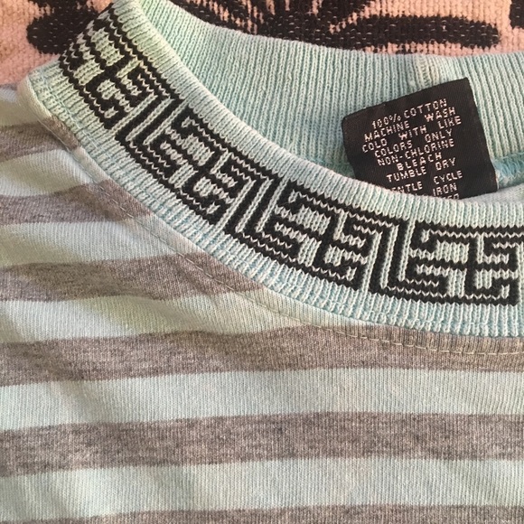 VINTAGE 80s/90s surfer burnout stripe ringer tee - Picture 3 of 4